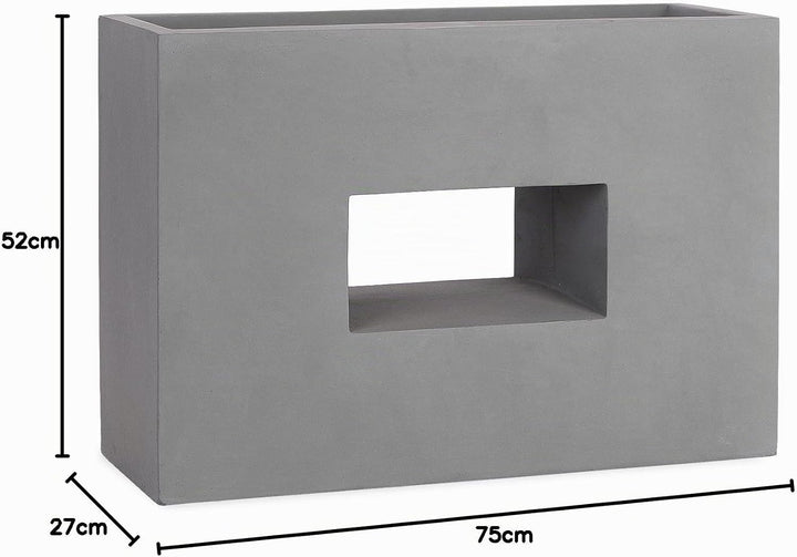 Pflanzwerk® Pflanzkübel Fiberglas Vista Grau 52x75x27cm XXL *Frostbeständig* *UV-Schutz* *Qualitätsw