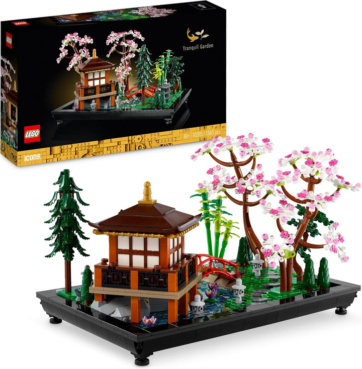 LEGO 10315 Icons Garten der Stille, Botanical Zen-Garten-Set für Erwachsene mit Lotusblumen, anpassb