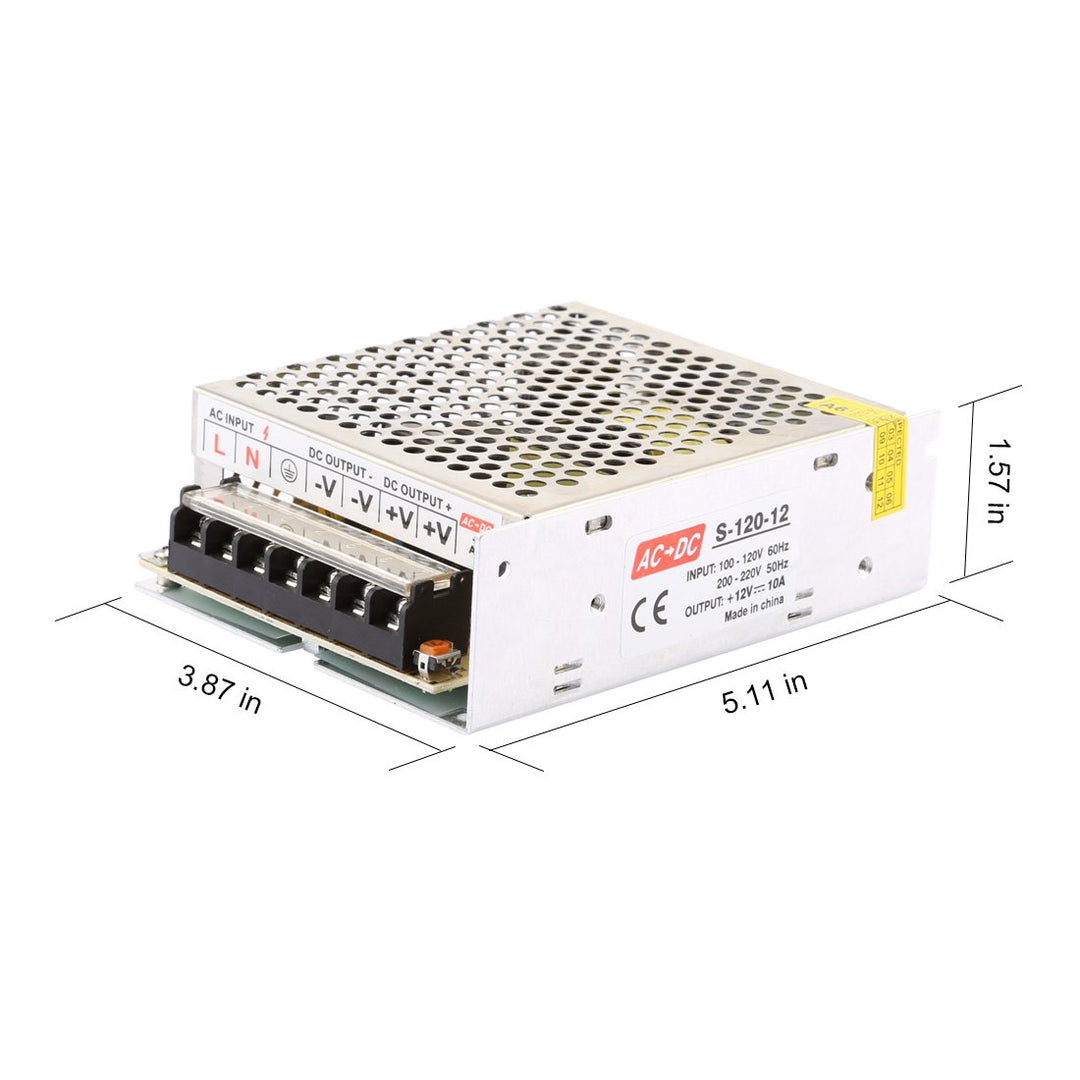 LEDMO Schaltnetzteil 12V 10A, AC/DC Netzteil Adapter Transformator für LED Streifen Lichter, Schaltw