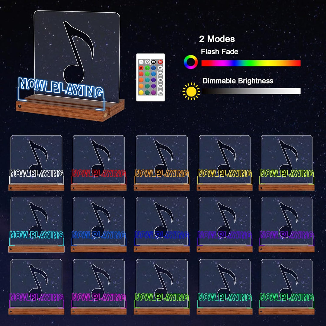 YuanDian Schallplattenständer, Light up Now Playing Vinyl Record Stand mit 16 wechselnden Farbe Lich