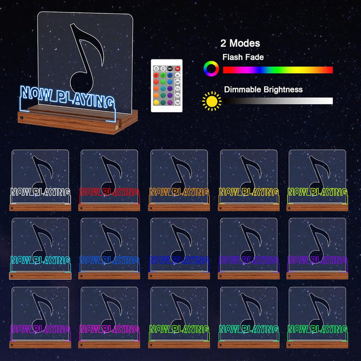 YuanDian Schallplattenständer, Light up Now Playing Vinyl Record Stand mit 16 wechselnden Farbe Lich