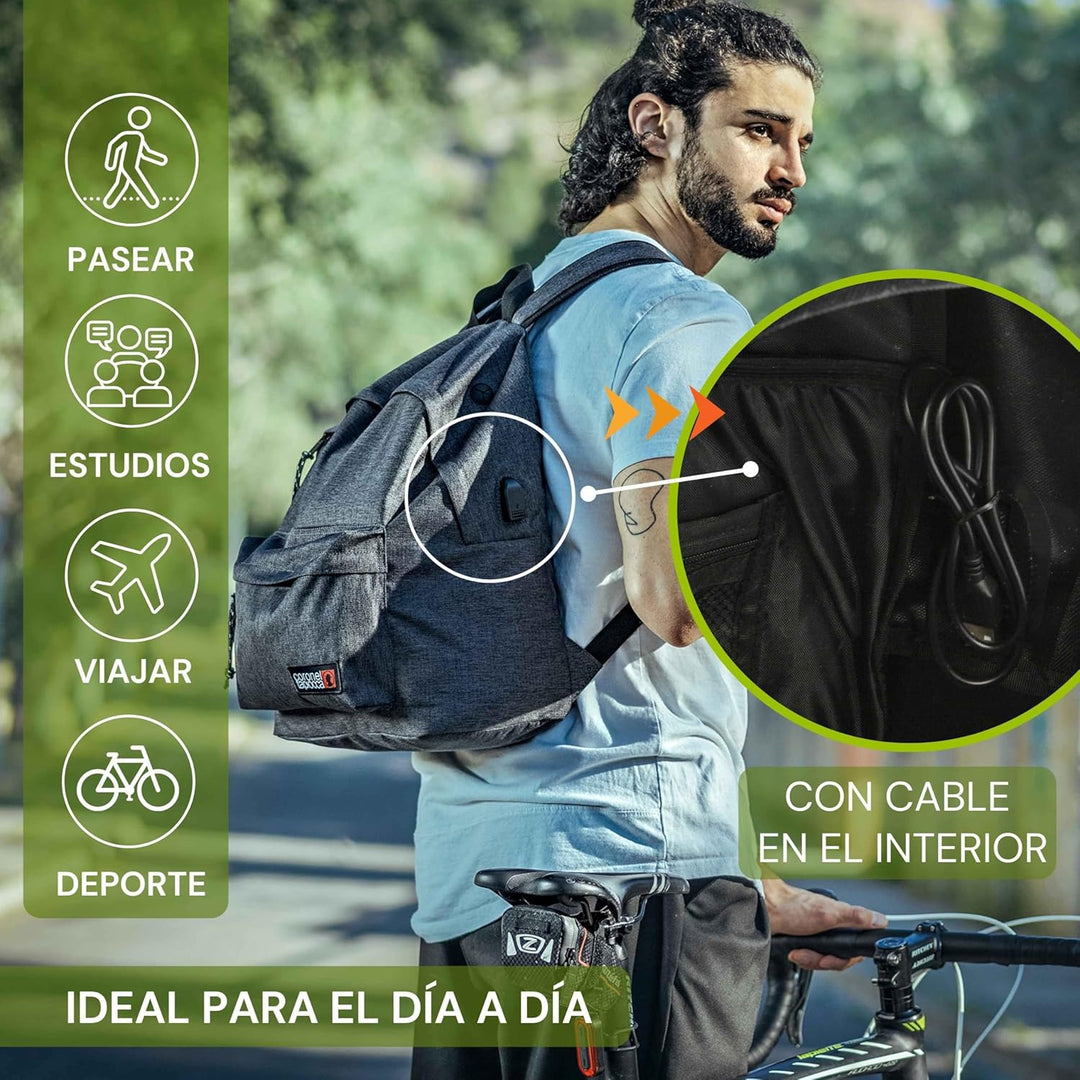 Coronel Tapiocca Herren Rucksack Urban Laptop Backpack 31x40x13 Grau, Grau