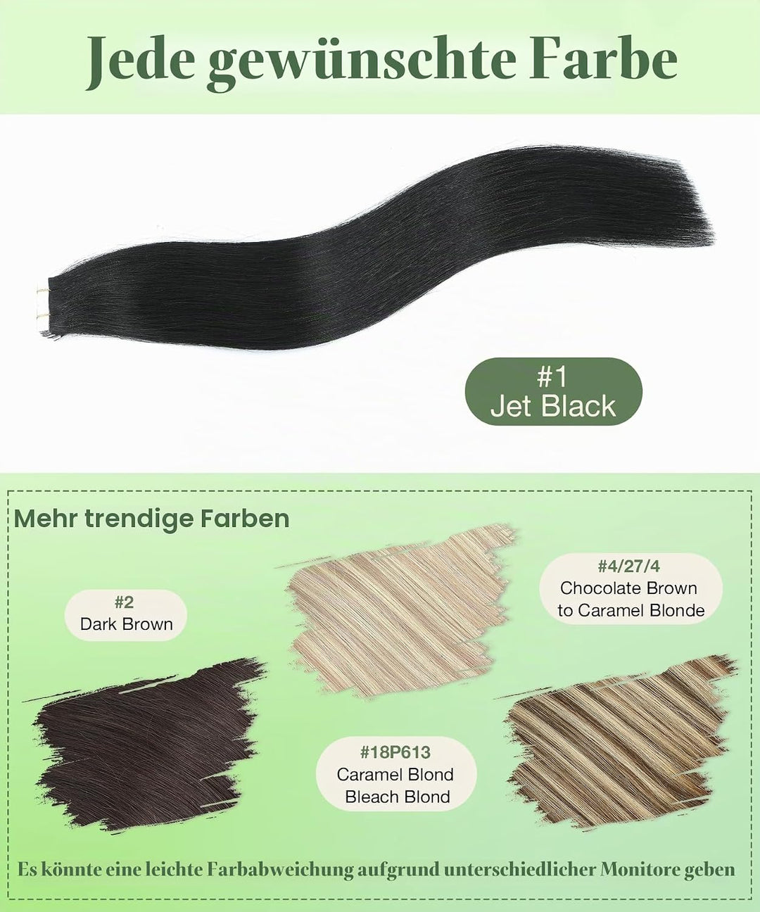 SURNEL Tape in Extensions Echthaar 22 Zoll Schwarz Weich Remy Tape in Extensions 50g/20pcs(tape
