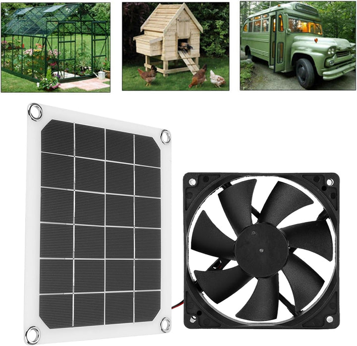 10 W 6 V Monokristalliner Solarpanel-Abluftventilator, IP65 Wasserdicht, USB-Solarpanel-Aufladung, T