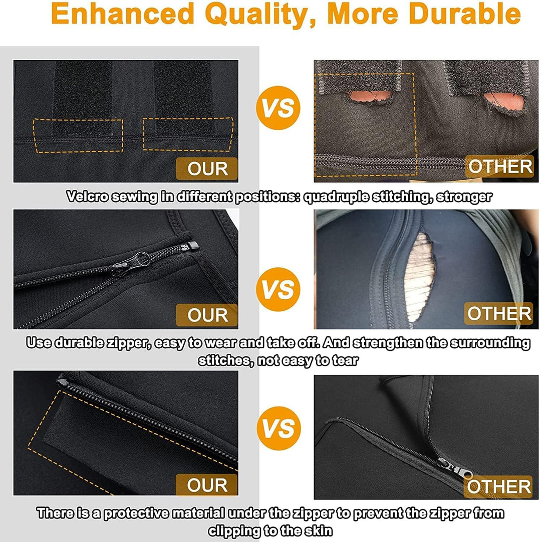 Sauna Weste mit Bauchweggürtel Neopren Herren Fitness Korsett Schwitzweste tank top shapewear fitnes