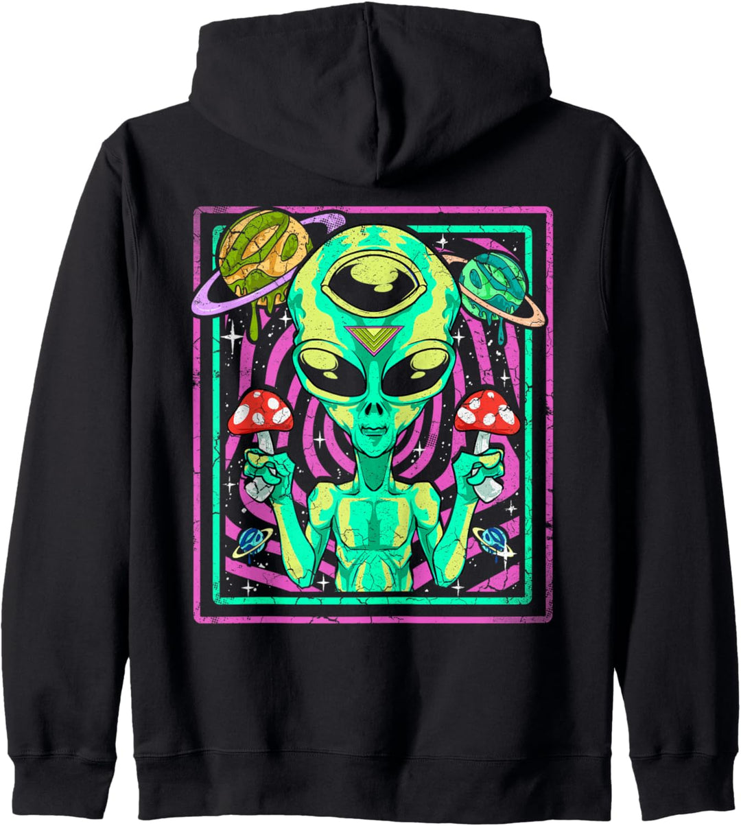 Psychedelic Alien Sci Fi Space Universe Mushrooms Kapuzenjacke