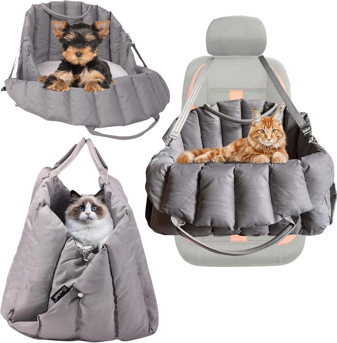 Wobbler Transporter 3in1 für Hund und Katze, Grau, Eco Leder und Polyester, 50x40cm, Transporttasche