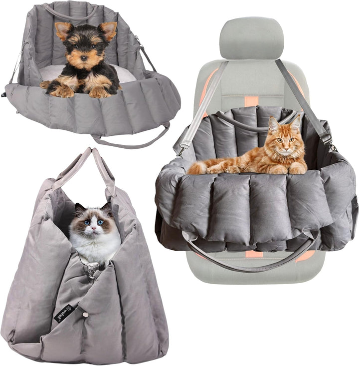 Wobbler Transporter 3in1 für Hund und Katze, Grau, Eco Leder und Polyester, 50x40cm, Transporttasche