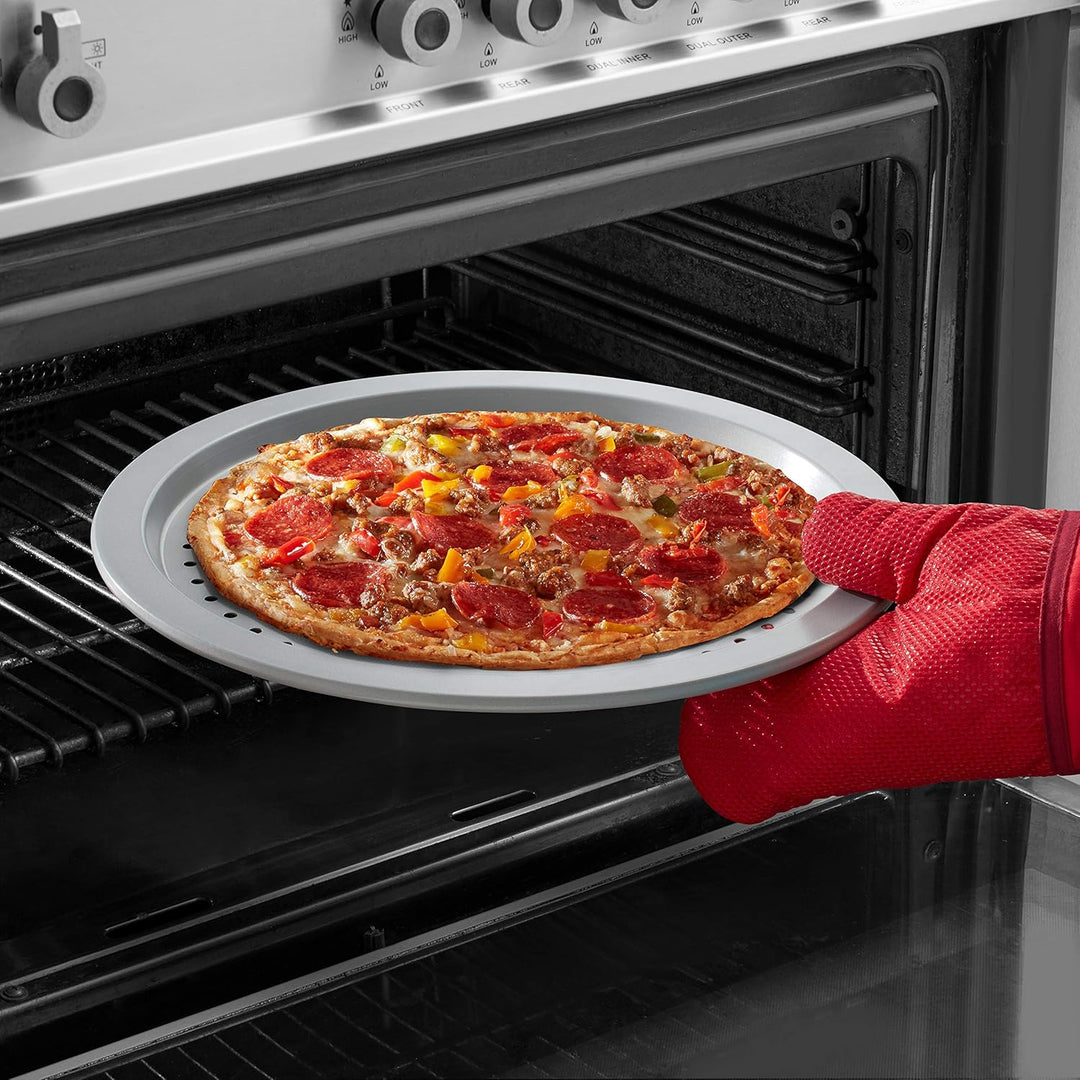 KitchenAid Pizza-Crisper, antihaftbeschichtet, Stahl, 35,6 cm, silberfarben 14-Inch Pizza Crisper, 1