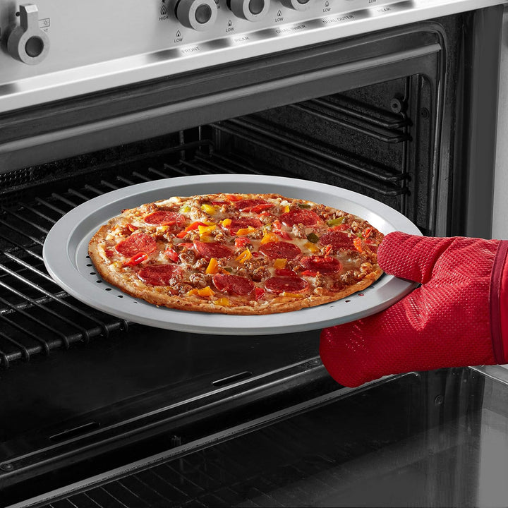 KitchenAid Pizza-Crisper, antihaftbeschichtet, Stahl, 35,6 cm, silberfarben 14-Inch Pizza Crisper, 1