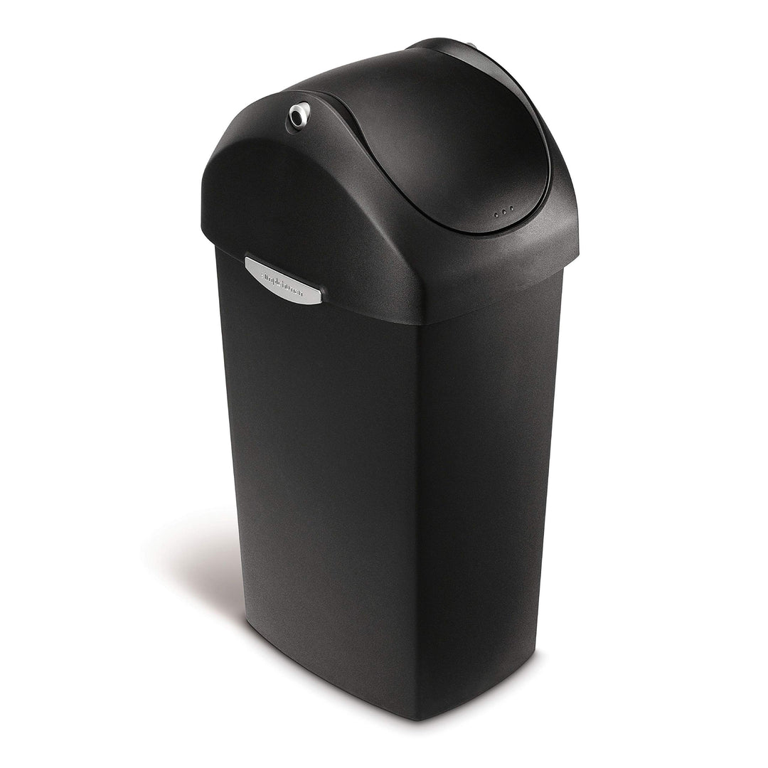 simplehuman, 40 Liter, Schwingdeckel Abfalleimer, schwarz, 5 Jahre Garantie 40 L Schwarz, 40 L Schwa