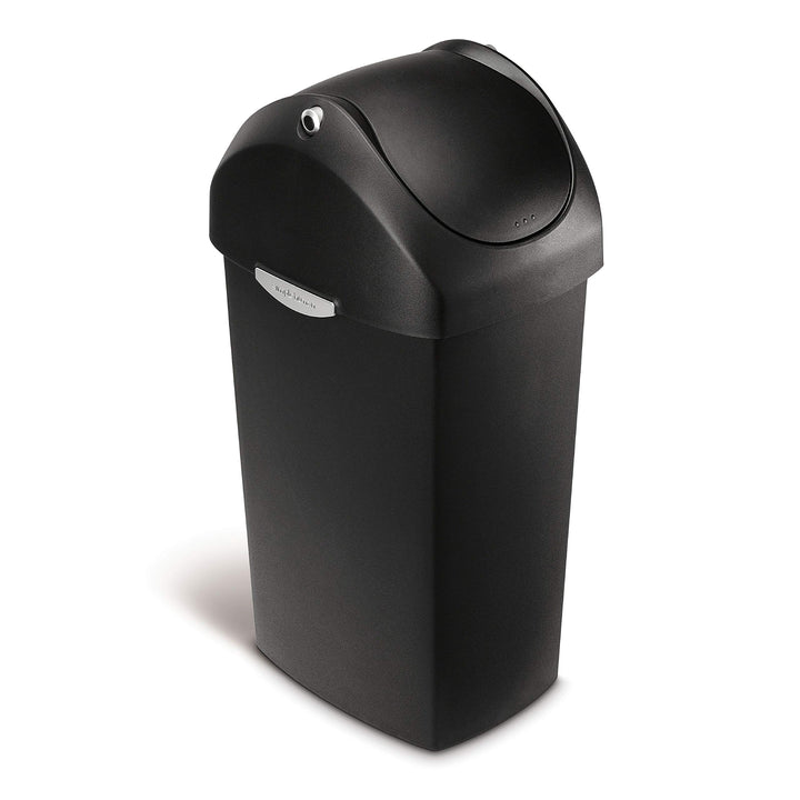 simplehuman, 40 Liter, Schwingdeckel Abfalleimer, schwarz, 5 Jahre Garantie 40 L Schwarz, 40 L Schwa