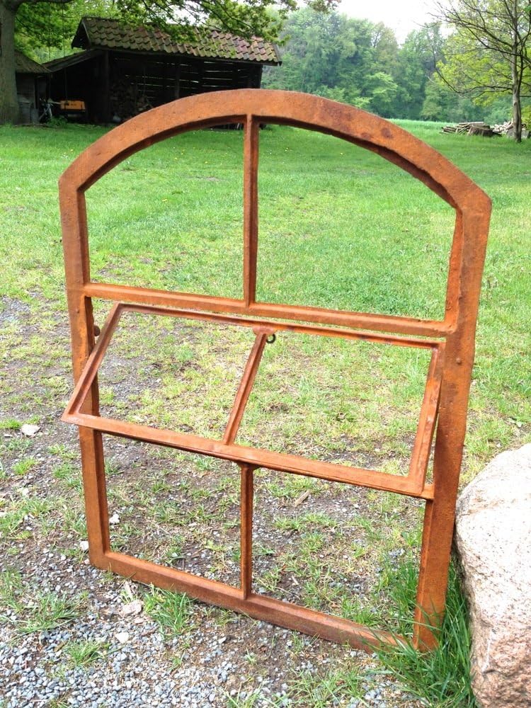 Antikas - Eisenfenster mit Kippflügel zum Öffnen Fenster wie altes Stallfenster