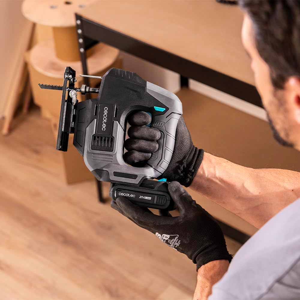 Cecotec Akku-Stichsäge MultiCut 500 Vision Liberty. 21 V 2 Ah Akku, Laser-Schnittführung, LED-Licht,