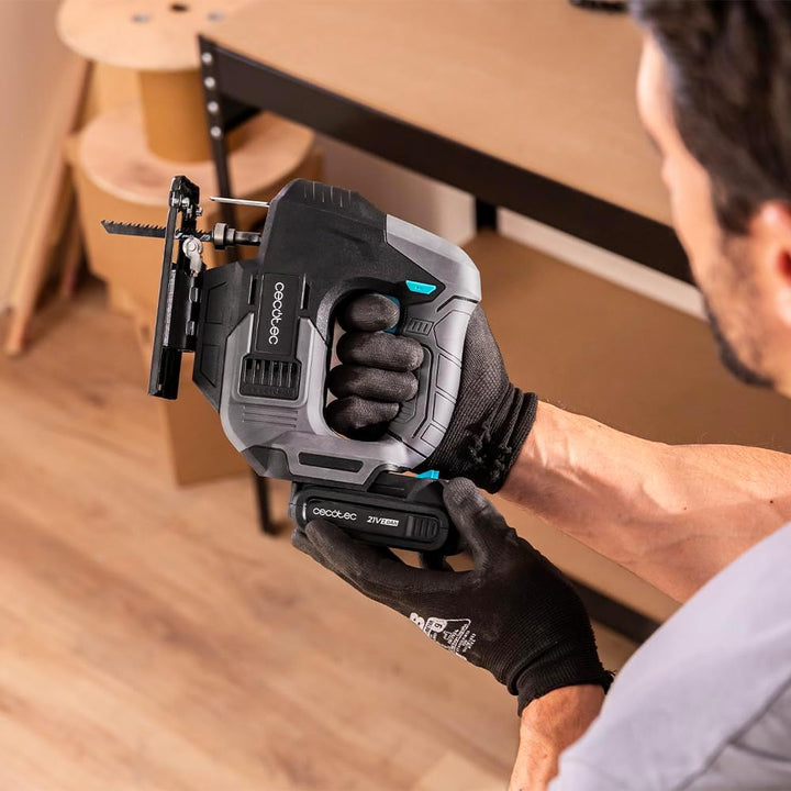 Cecotec Akku-Stichsäge MultiCut 500 Vision Liberty. 21 V 2 Ah Akku, Laser-Schnittführung, LED-Licht,