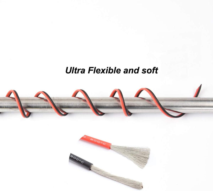 1.3mm² 16 AWG Silikon Elektrischer Draht Hook-up Kabel Insgesamt 20 Meter [10 Meter schwarz und 10 M