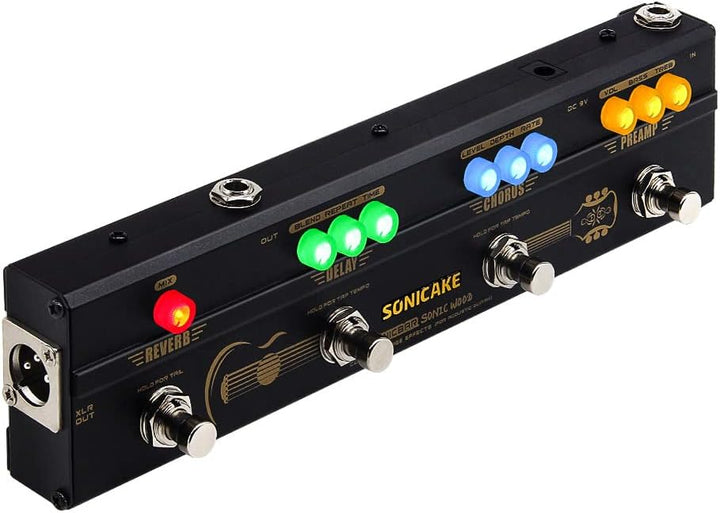 SONICAKE Multi Effektpedal Gitarre Akustikgitarre DI Box Multi Effektpedal Preamp Chorus Delay Rever