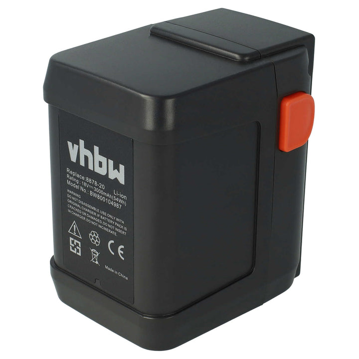 vhbw Akku 3000mAh kompatibel mit Gardena EasyCut 50-Li & Li-18/50, ErgoCut & HighCut 48-Li, AccuJet