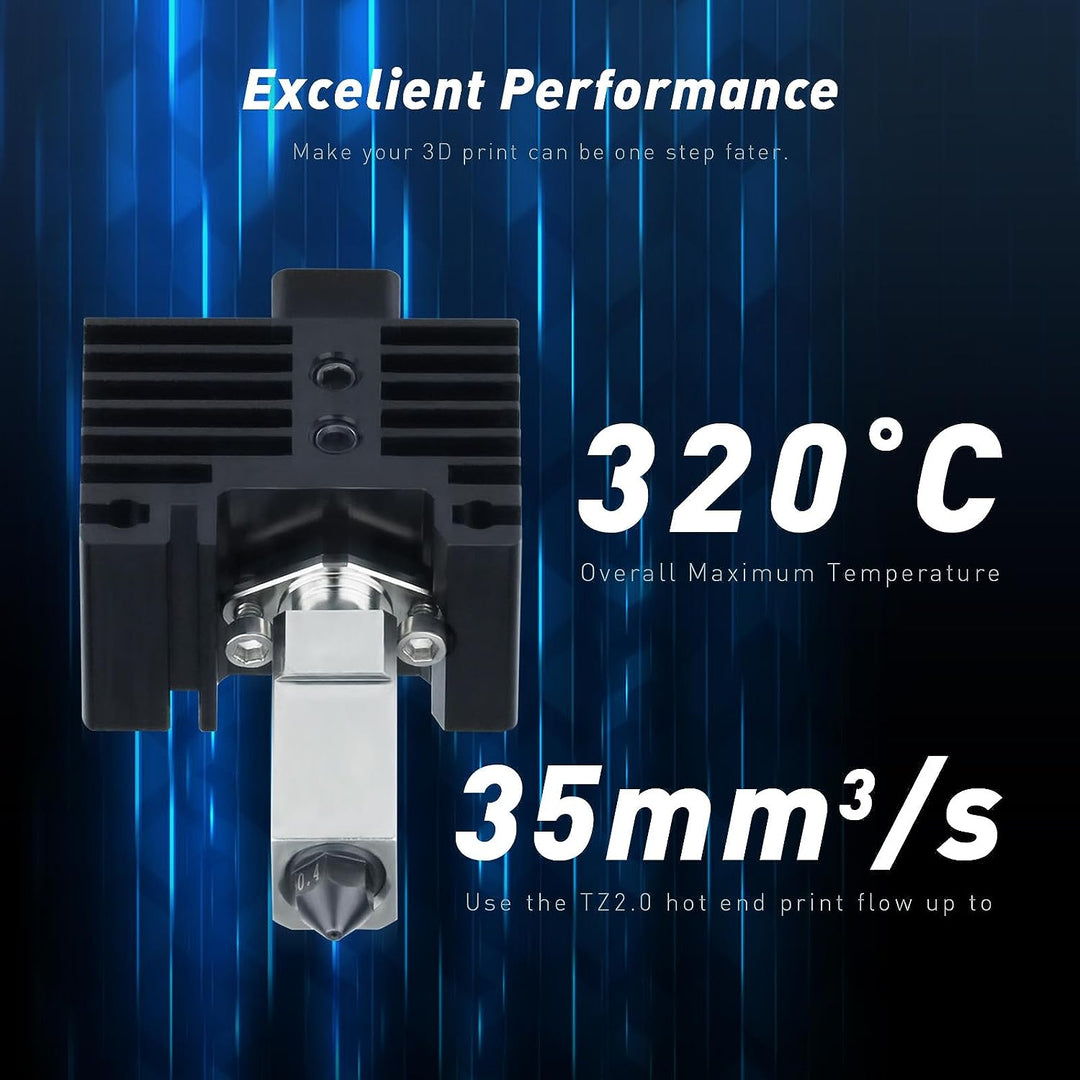 Upgrade TZ2.0 Bimetall Heatbreak Hotend w/überzogener Kupfer Heizblock Silikon Socke Hohe Temperatur