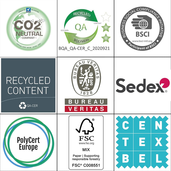 ECOPOTS Blumentopf Stockholm Grau - Durchmesser Ø 23 cm rund gross - Pflanzentopf aus Recycling Kuns