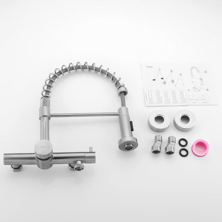 Wasserhahn Wand mit 3/4 Zoll Anschluss für Geschirrspüler/Waschmaschine, Küchenarmatur Wandmontage m