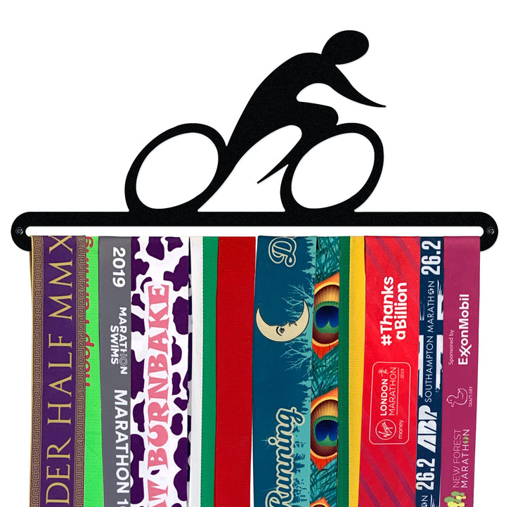 Medaillen-Aufhänger "Cycling Rider", gebürsteter Edelstahl, hergestellt in Grossbritannien