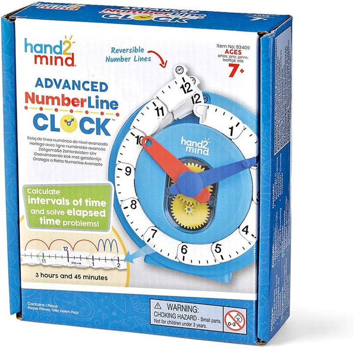 Learning Resources Zeitgemässe Zahlenleisten-Uhr für Kinder, Uhrzeit erlernen, Mathe-Anschauungsmate
