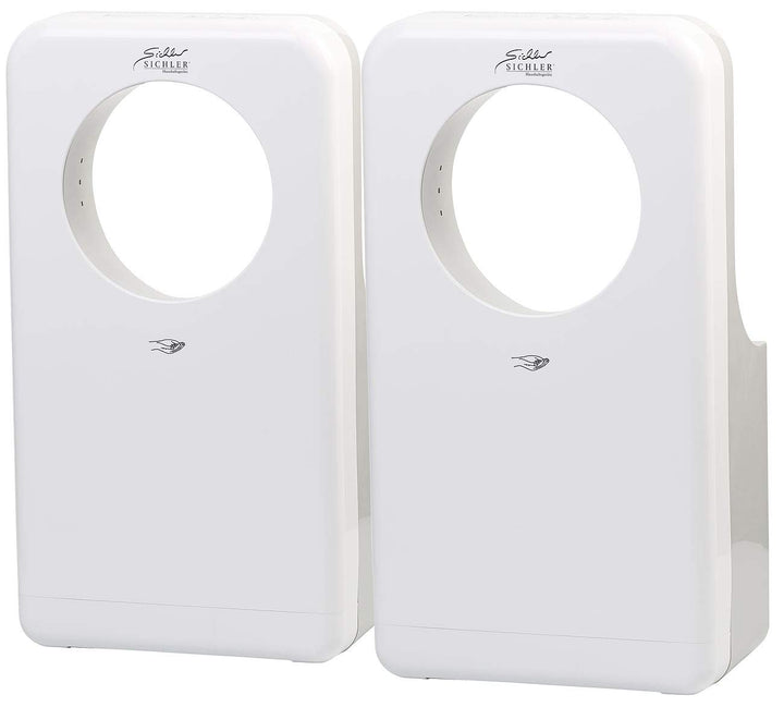 Sichler Haushaltsgeräte Hand-Trocknergeräte: 2er-Set vollautomatischer Profi-Händetrockner mit LED-B