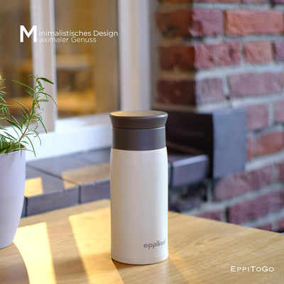 eppikan eppiToGo Edelstahl Thermobecher, Kaffee-to-go Becher, 350 ml, 500 ml Travel Mug, Autobecher,