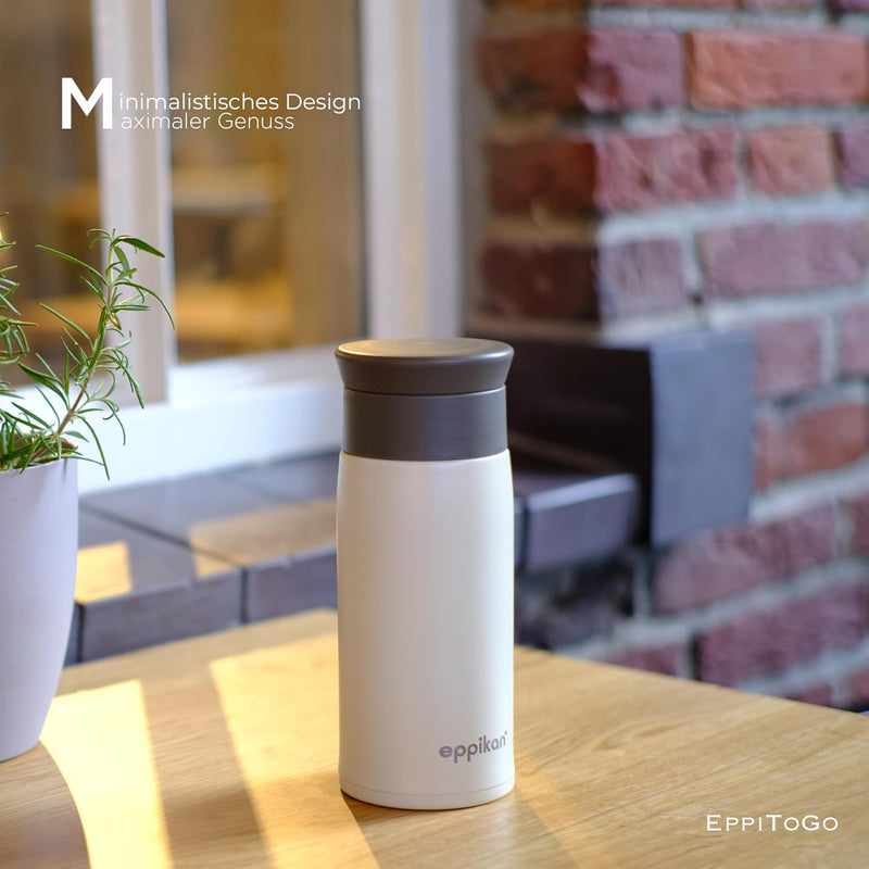 eppikan eppiToGo Edelstahl Thermobecher, Kaffee-to-go Becher, 350 ml, 500 ml Travel Mug, Autobecher,