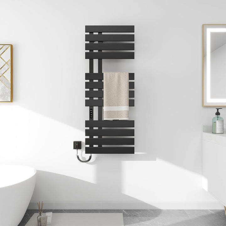 Elektrischer Handtuchhalter, Badheizkörper Elektrisch WiFi Schwarz, 500×1300mm, 460W, für Alexa und