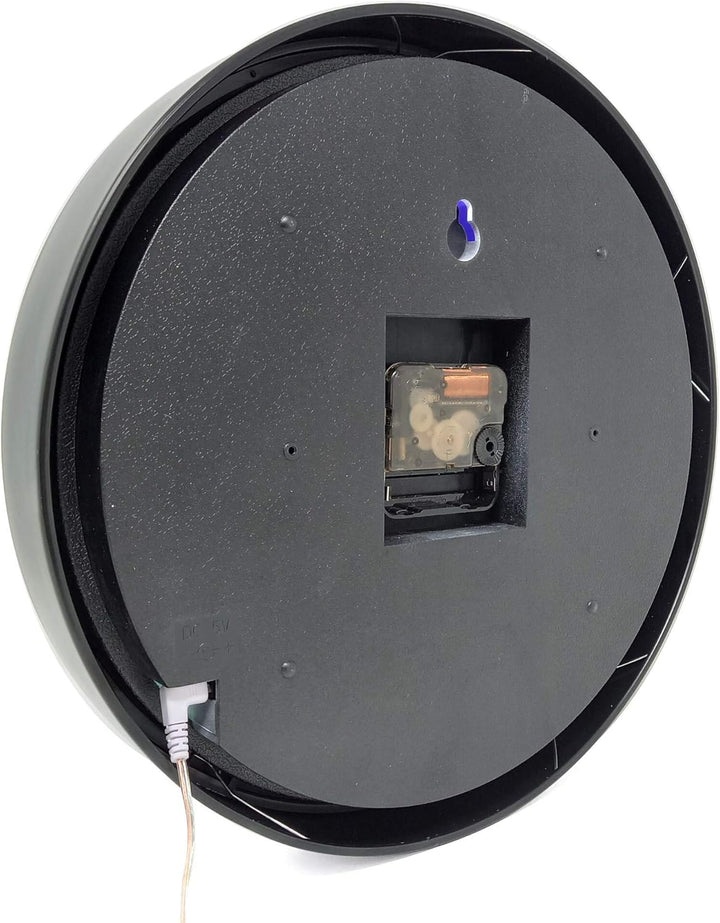 Starlet24 Wanduhr 29,5cm Ø beleuchtet mit bunter LED-Zifferbeleuchtung und Quarz-Uhrwerk (laufruhig,