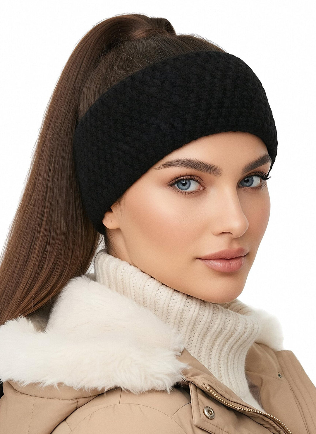 Baesics Stirnband Schwarz für Damen & Herren – warme & elastische Unisex Ohrenwärmer mit Fleecefutte