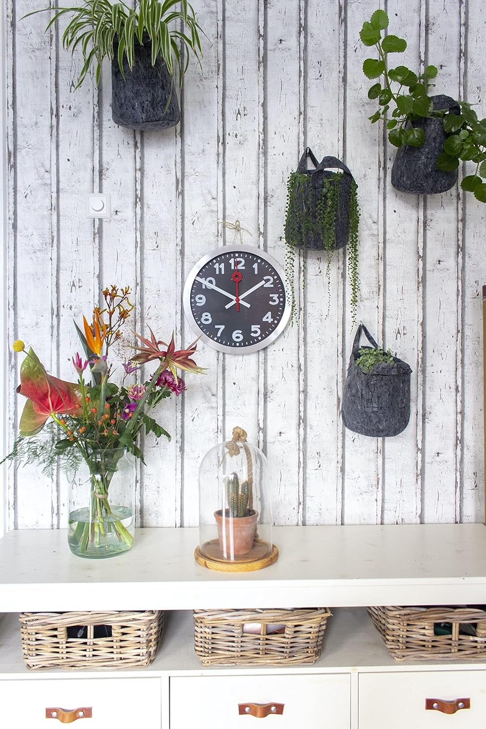 NeXtime Station Wanduhren, Metall und Kunststoff, Schwarz, Ø 35 cm Ø 35 cm Schwarz, Ø 35 cm Schwarz