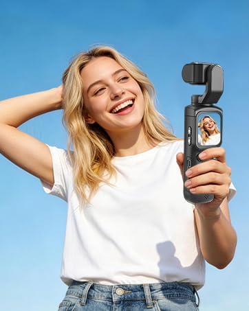 Vlog Kamera 4K WLAN 75MP Vlogging Kamera, 1.72'' Touchscreen, schnelles Scharfstellen, Gesichtsverfo