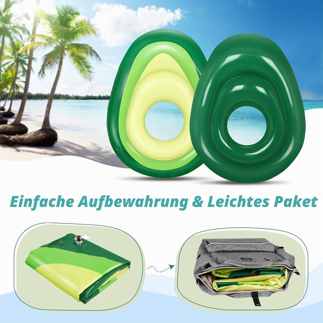 Aufblasbare Avocado Luftmatratze Wasser, Aufblasbare Pool Floss mit Balls Sommer Pool Spielzeug, Sch
