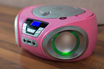 CD-Player mit LED-Beleuchtung | Kopfhöreranschluss | Tragbares Stereo Radio | Kinder Radio | Stereoa