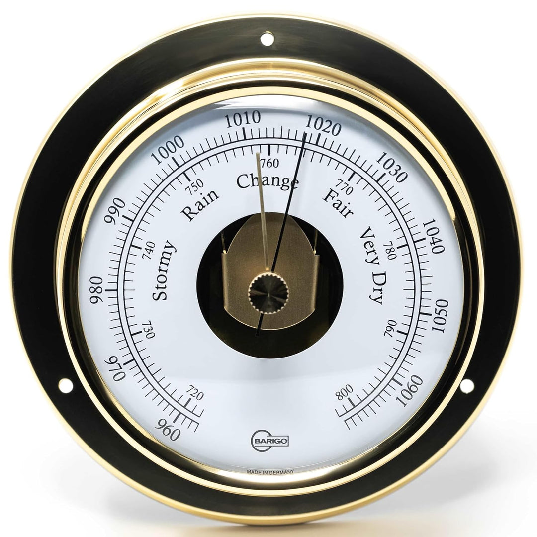 BARIGO 183MS TEMPO Innen-Barometer, Glas, Messing-Gehäuse poliert