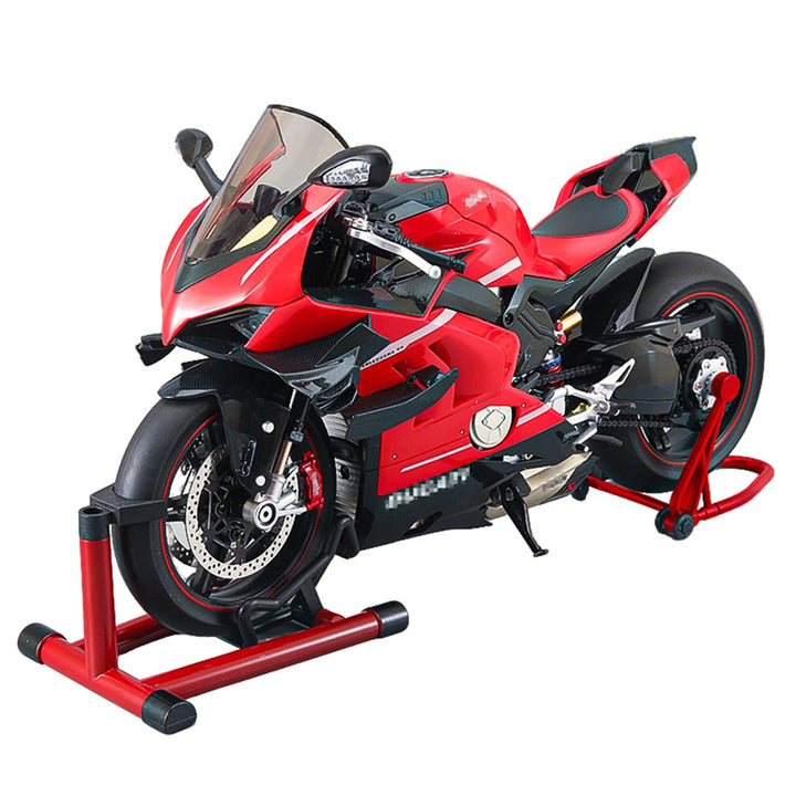 1/7 Legierung Dynamisches Motorrad Modell, V4 Top Edition mit Zündsystem Rauchspray, Kohlefaser Mech