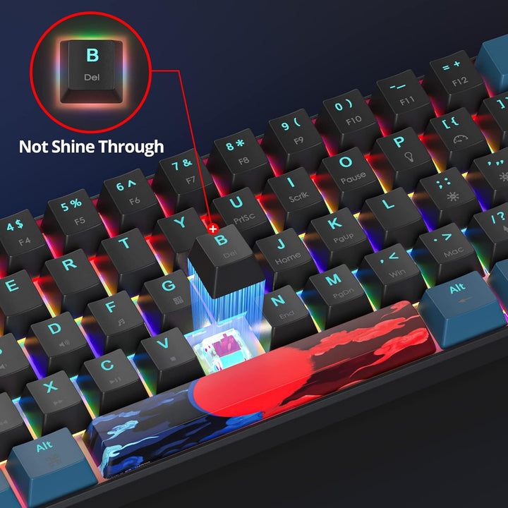 SOLIDEE Mechanische Gaming Tastatur 60%, 61 Tasten Mit Linearen Roten Schaltern, Kabelgebunden, LED-