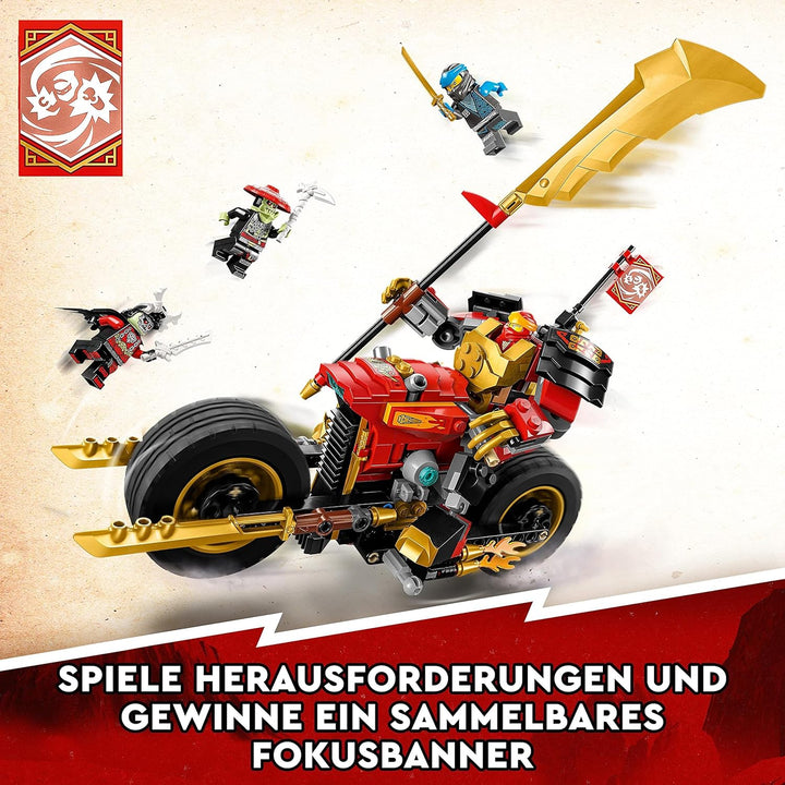 LEGO 71783 NINJAGO Kais Mech-Bike EVO, Aufrüstbares Ninja-Motorrad Spielzeug mit 2 Minifiguren – Kai