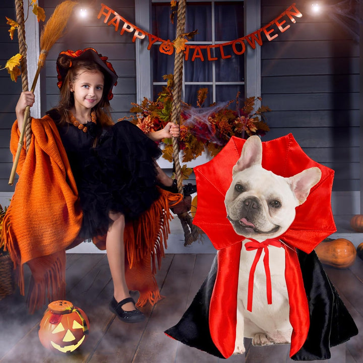 GOYOSWA Hund Halloween Kostüme, Hund Vampir Umhang Kostüm Hund Teufel Kostüm Hund Vampir Umhang Umha