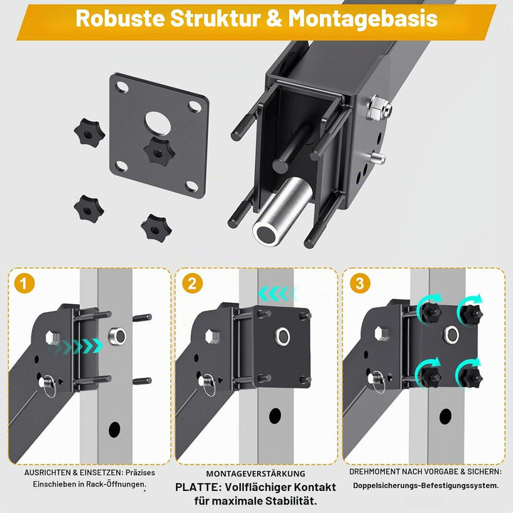 Kipika Power Rack Jammer Arms – Verstellbare Höhe & Winkel Hebelarmsystem für Power Cages mit 1,6 cm