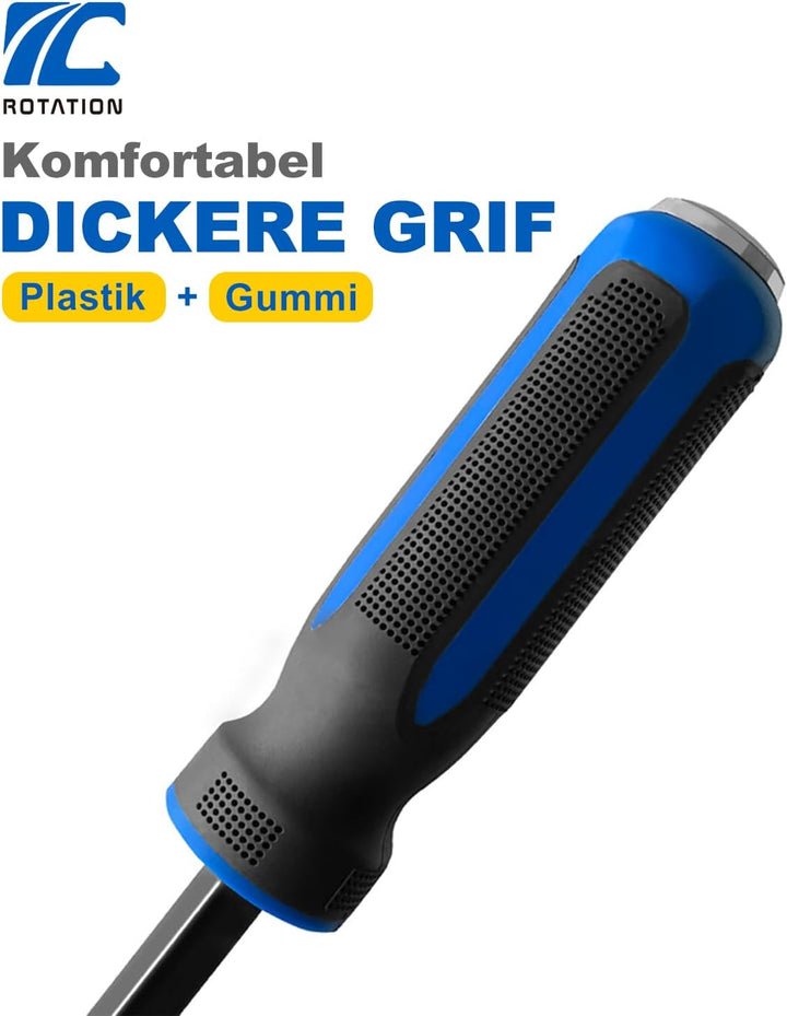 4 tlg Stemmhebel-Satz mit Kunststoff-Softgriff und Metall-Schlagköpfen, Brecheisen, Brechstange, Heb