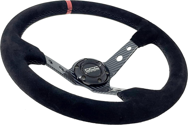 Occ Motorsport OCCVOL005, SCHWARZ - ROT, ALCANTARA, ALUMINIUM IN KARBONOPTIK, OFFSET