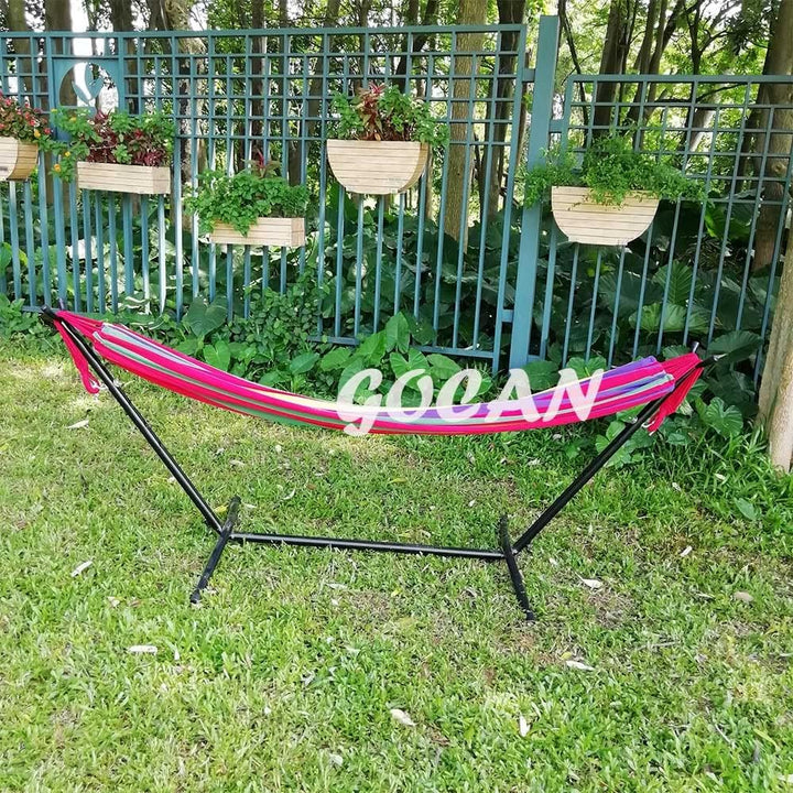GOCAN XXL Hängematte 2 Personen 220x160cm Gesamtlänge 330cm Last 300kg Leinwand-Baumwoll-Hängematte