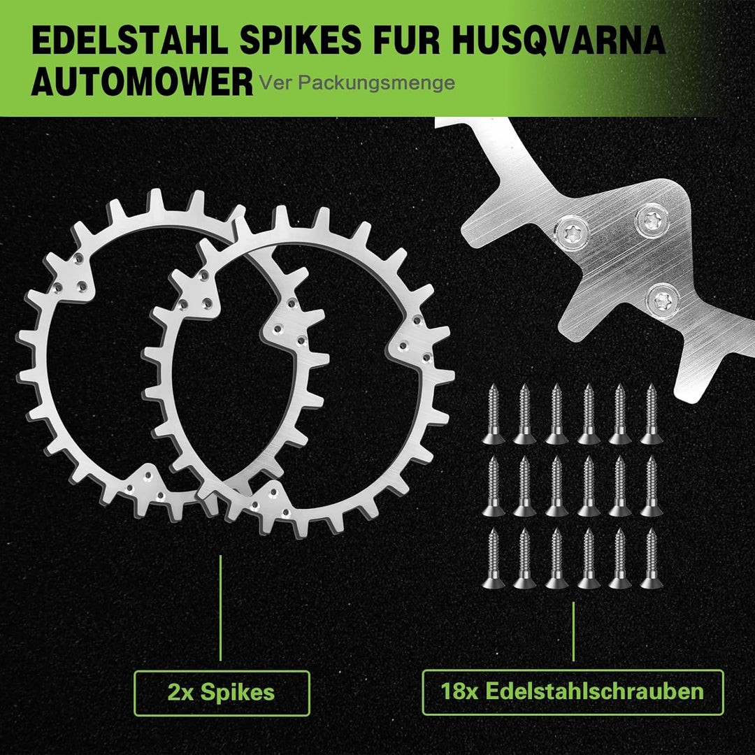 Edelstahl Spikes für Husqvarna Automower 420/320/430X/435X/440/450X, Spikes RasenTraktionsverbesseru