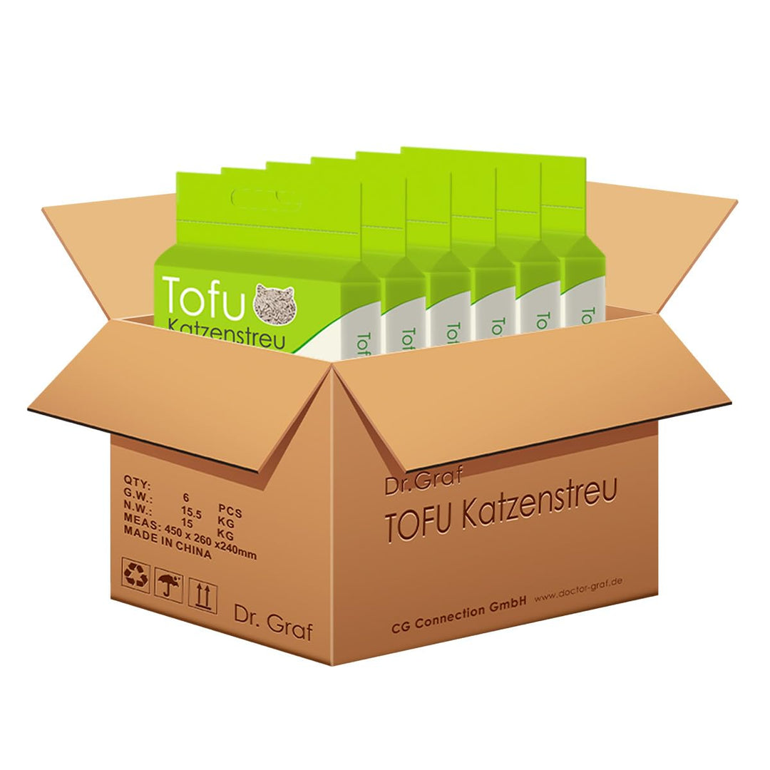 Tofu Katzenstreu, 100% natürlich, Innovative Klumpstreu, geruchsfrei, komplett wasserlöslich， biolog