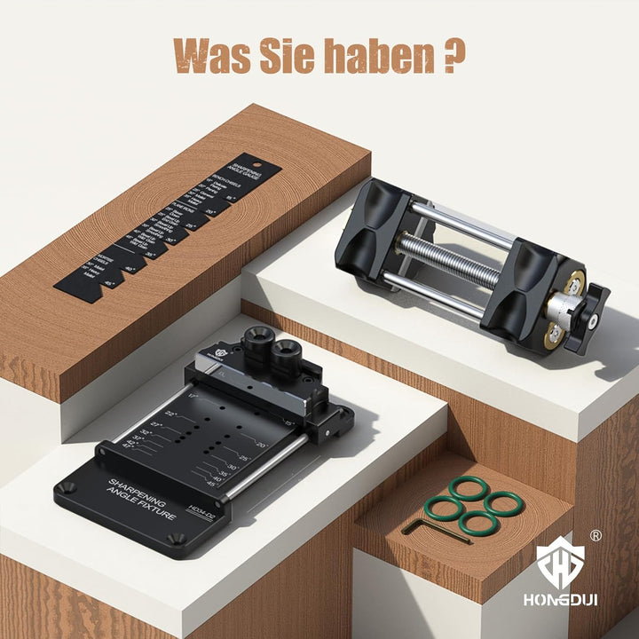 HONGDUI Schleifhilfe Stechbeitel Kit, mit Schärfhalter, Winkelvorrichtung, Schnelle Winkeleinstellun