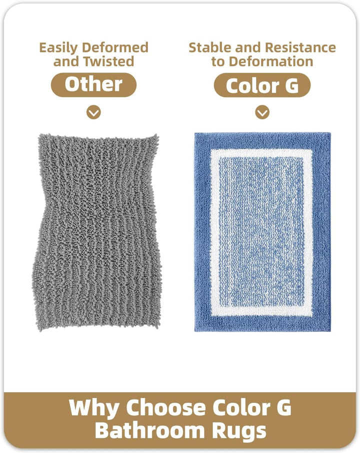 COLOR&GEOMETRY Kleine Badteppiche rutschfest Waschbar Absorbierende Badvorleger Weiche Badezimmertep